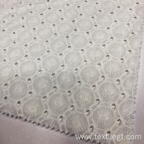 Embroidery White Knitting Fabric